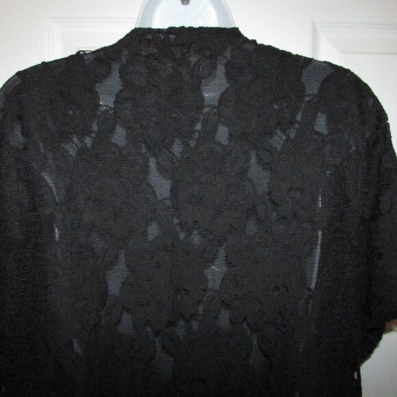 Love 21 Black Lace Lined Bolero Jacket - Picture 3 of 8